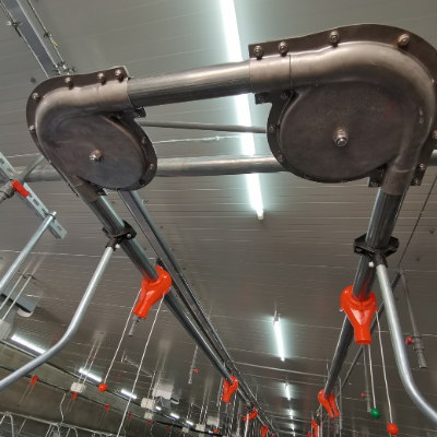 养猪场自动化料线配件——不锈钢转角轮的结构原理